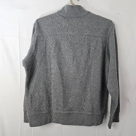 Eddie Bauer Sweater Mens XL Gray 1/4 Button Cotton Pullover Sweatshirt - Picture 2 of 12